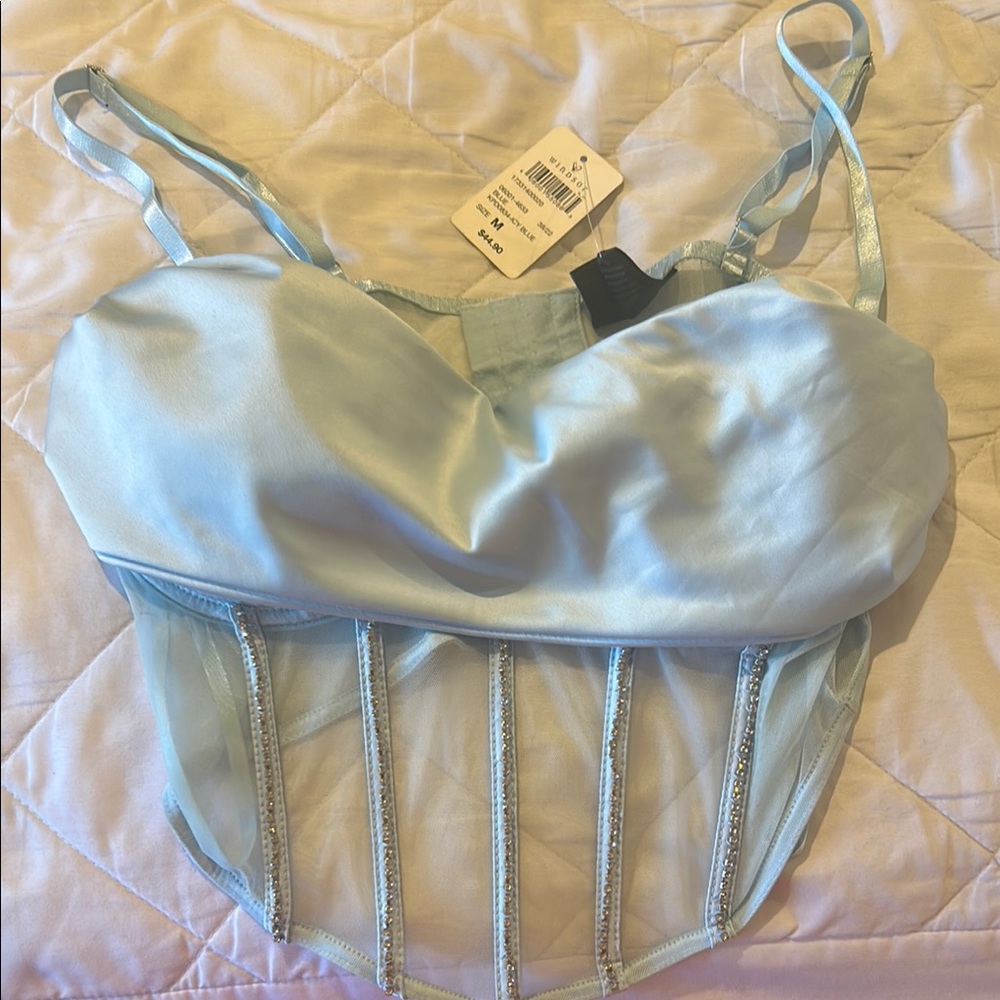 Windsor Sky Blue Satin Corset